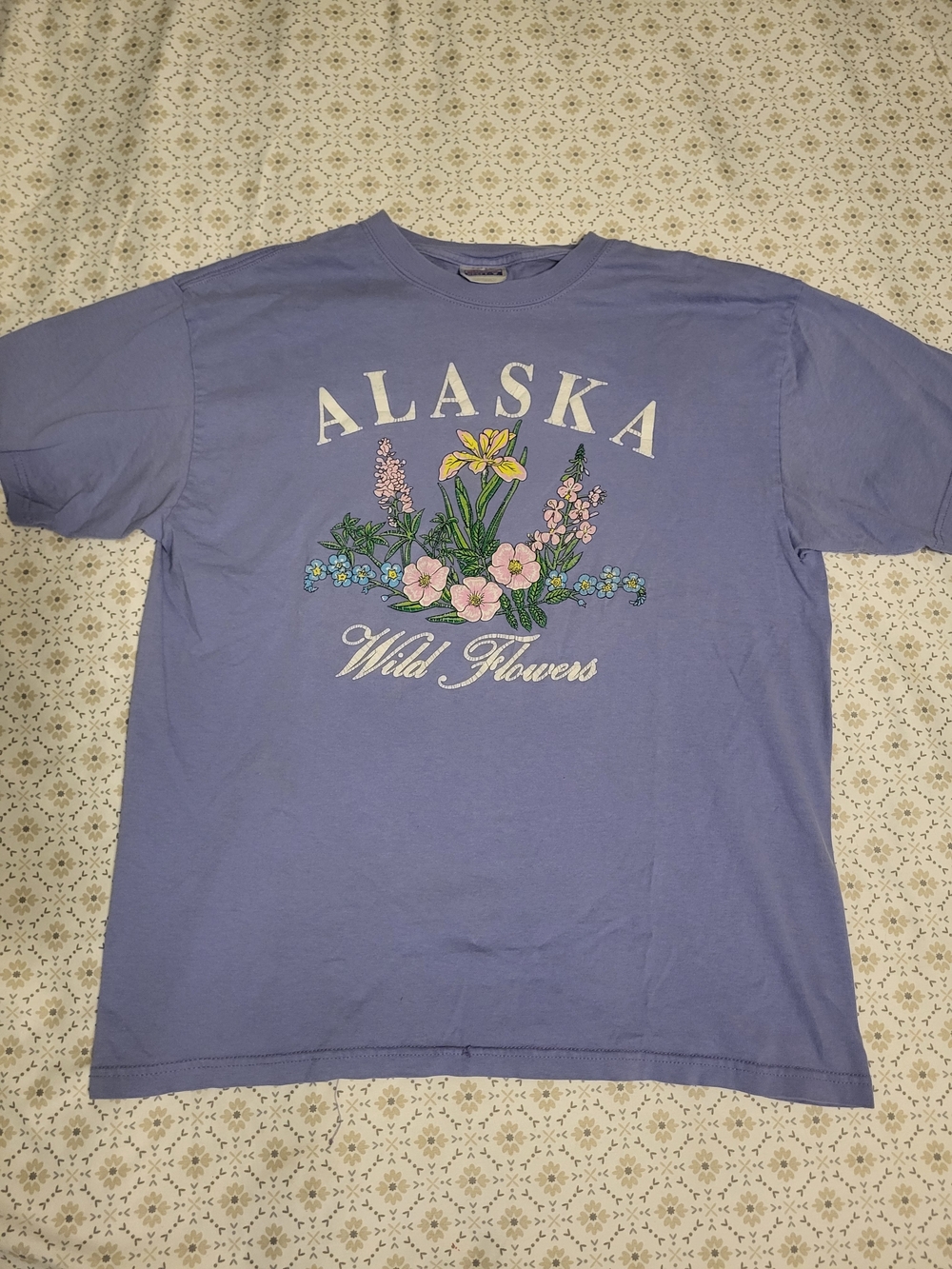 Alaska Wild Flowers Short Sleeve Tee - Lavender